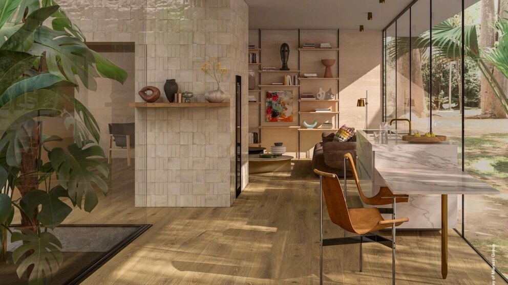 Houtlook vloertegels voor de woonkamer 